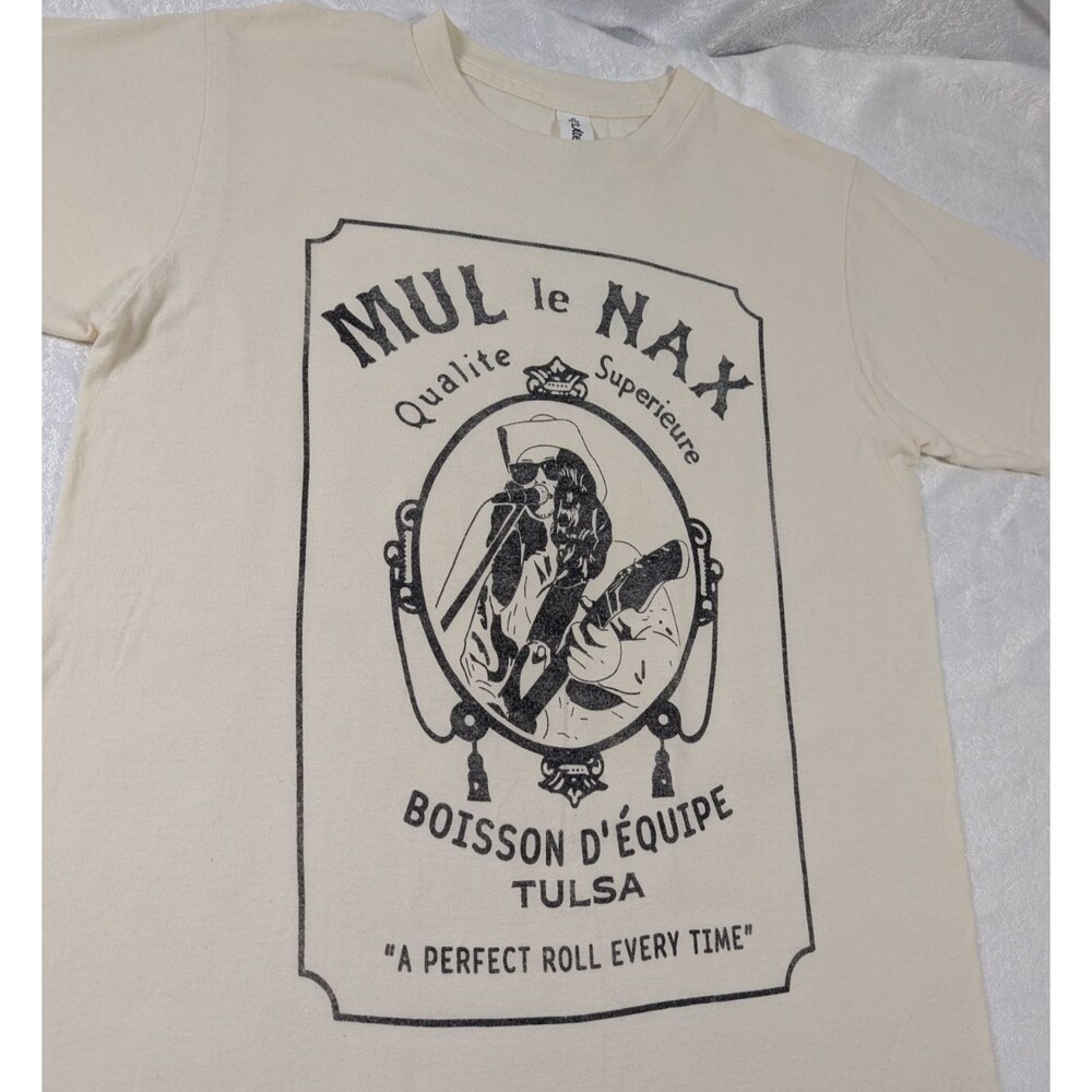Johnny Mullenax Team Drink Tulsa Graphic T Shirt Adult S Cream Western Music